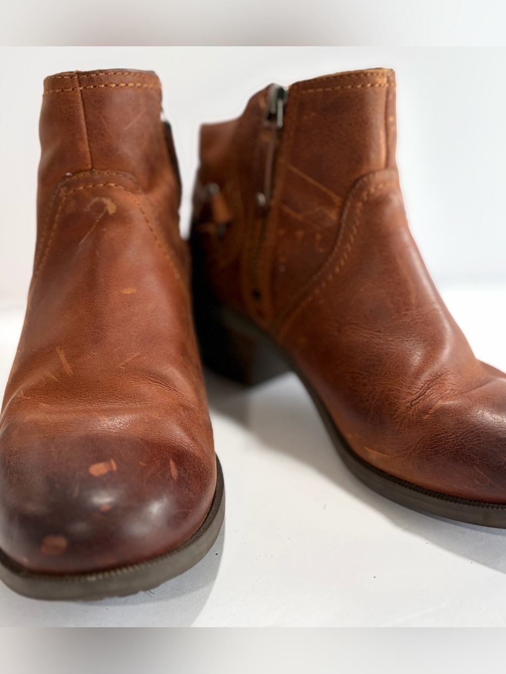 Teva “Foxy” Distressed Brown Western Ankle Booties Boots